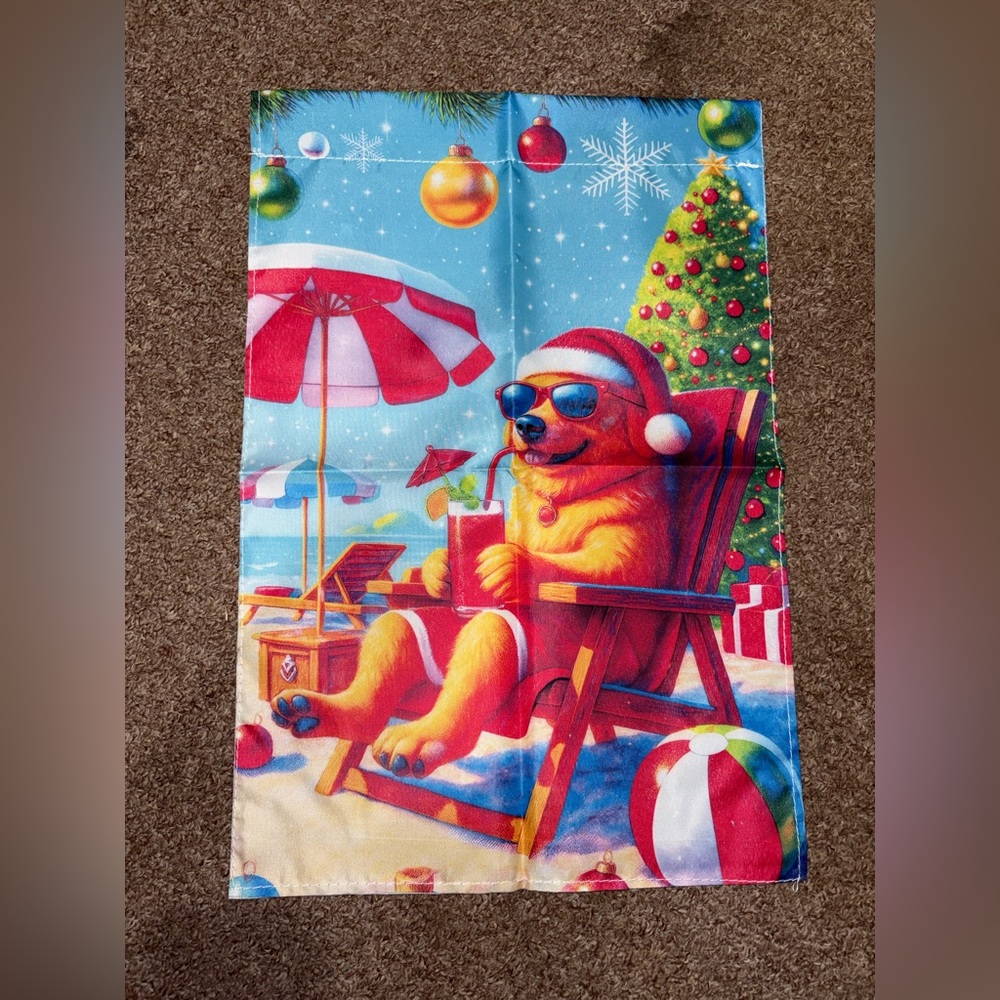 Golden Retriever Christmas funny garden flag!